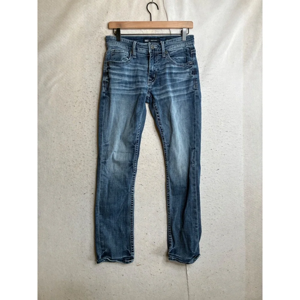 BKE Jake Straight Leg Jeans Mens 29x32 Medium Wash Stretch Denim Blue 7792